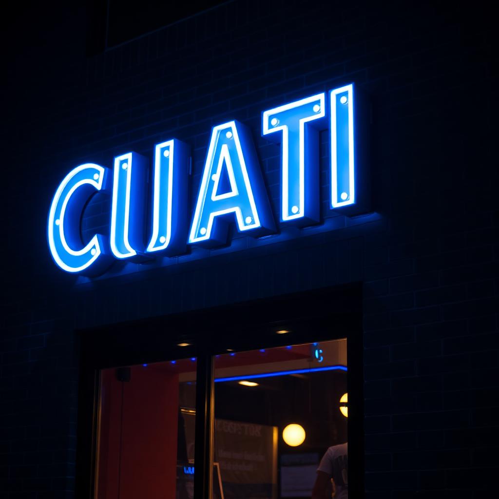 Letras corpóreas iluminadas